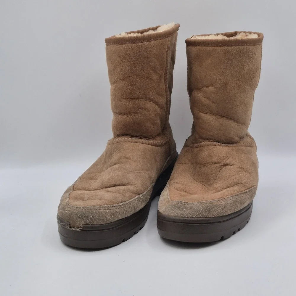 UGG Australia‎ Boots Womens Size 8 Brown Suede Shearling Lined Mid Calf Winter